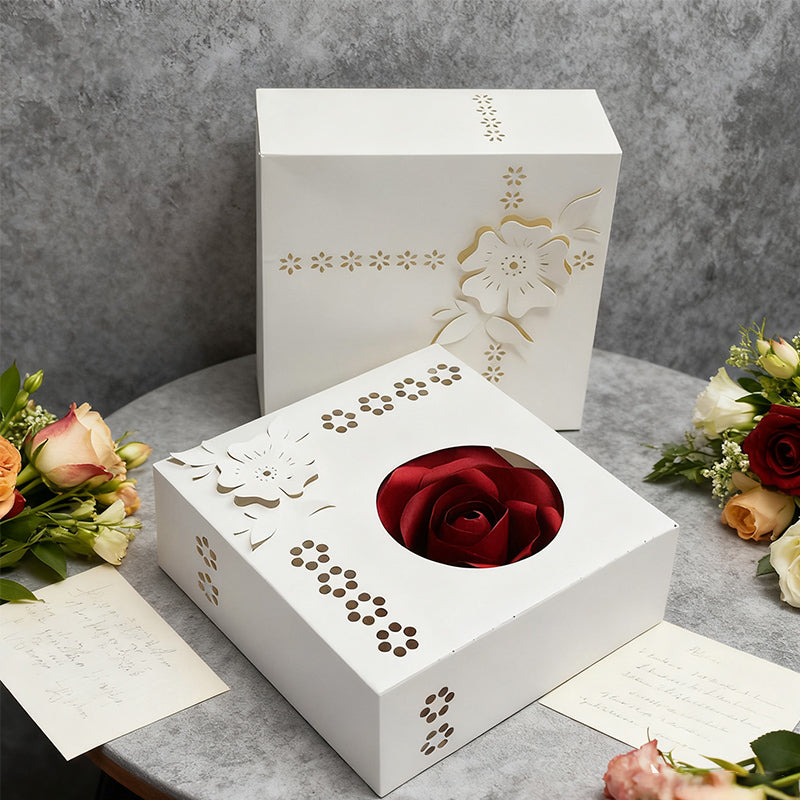 Exquisite paper rose gift box