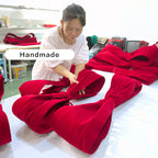 Giant red velvet bow