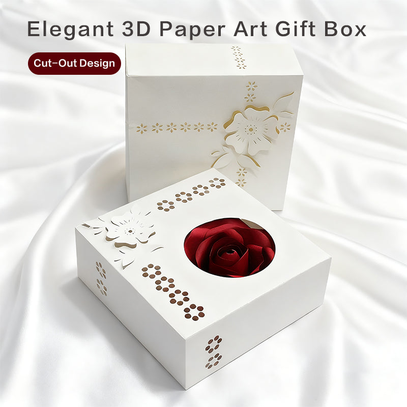 Exquisite paper rose gift box