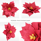 Red artificial paper flower Christmas poinsettia