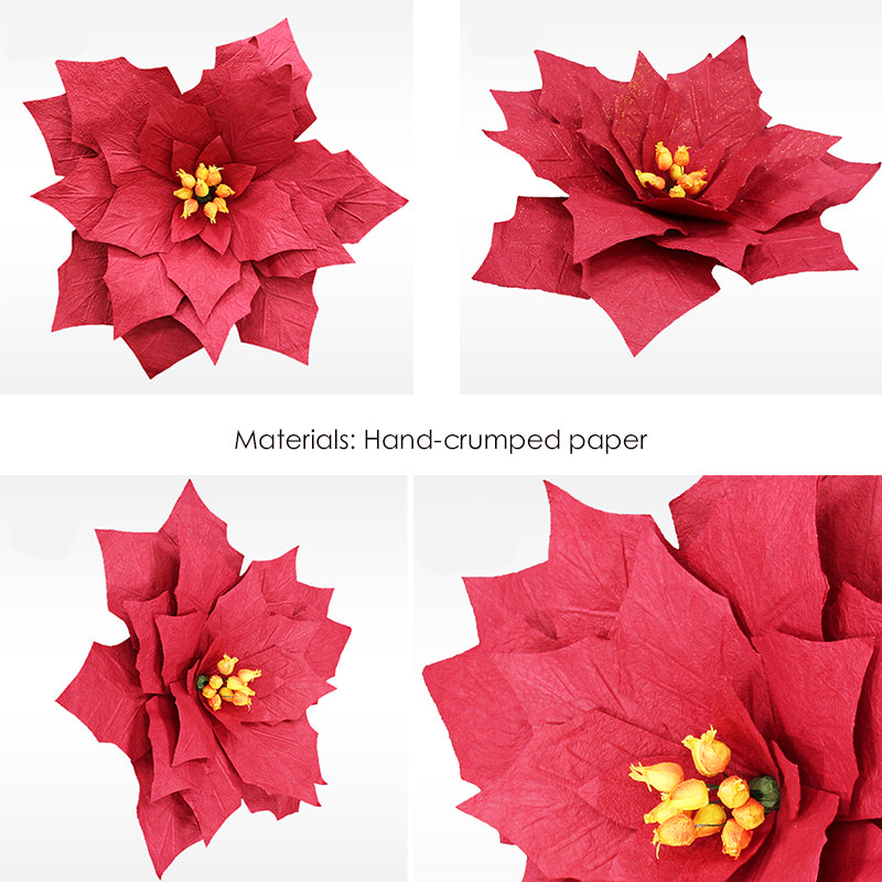 Red artificial paper flower Christmas poinsettia