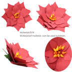 Red artificial paper flower Christmas poinsettia