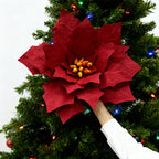 Red artificial paper flower Christmas poinsettia
