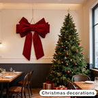 Giant red velvet bow